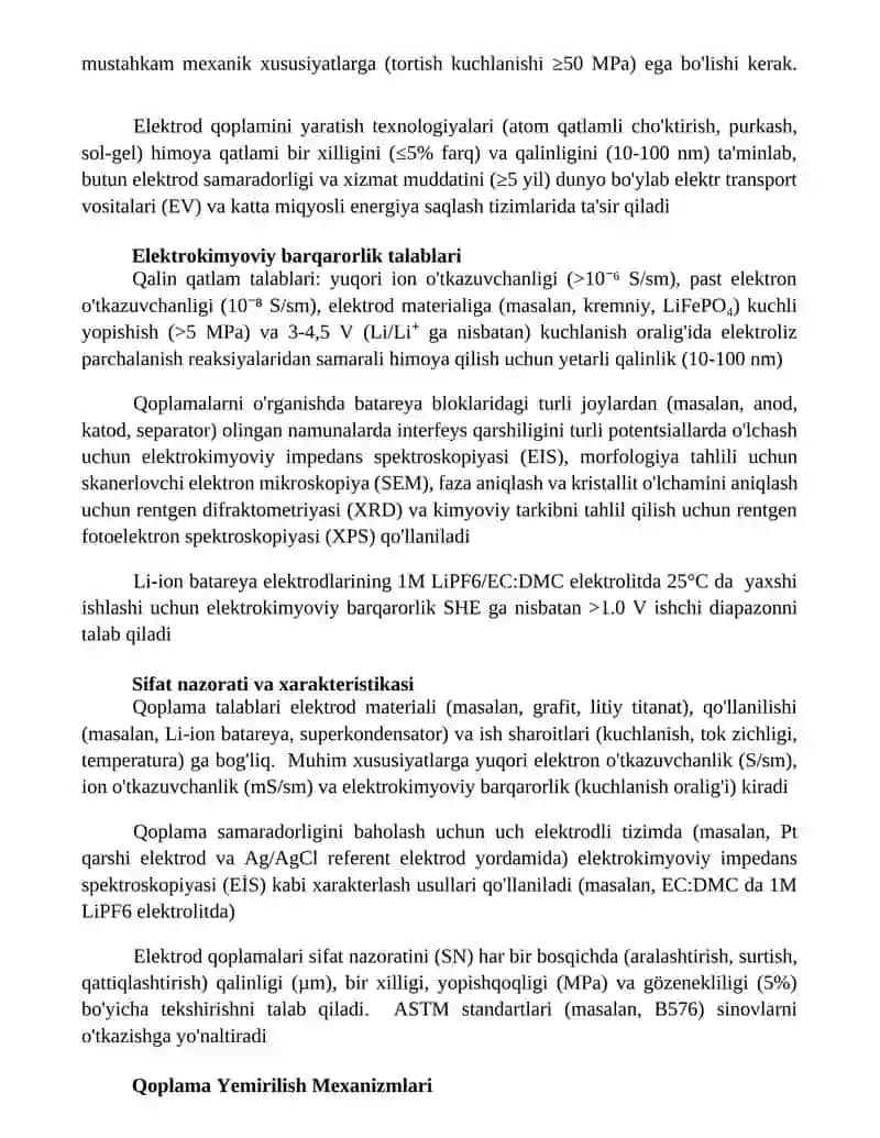 Elektrod va uning qoplamasi, qoplamaga qo'yilgan talablarni o'rganish 3