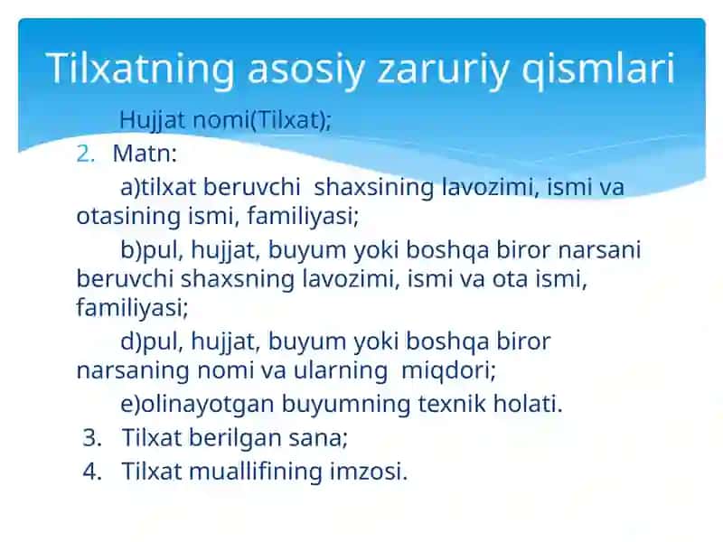 Mavzu: Tilxat, tushuntirishxati, Hisobot 3