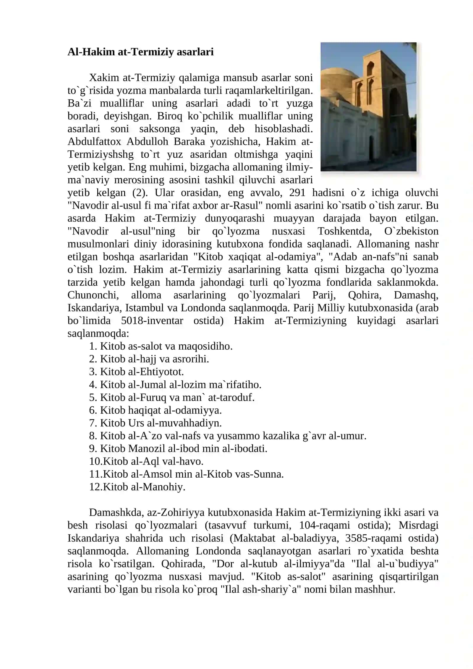Al-Hakim at-Termiziy hayoti va ijodi 3