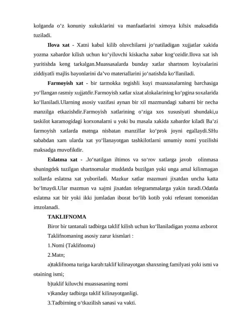 XIZMAT YOZISHMALARI 3