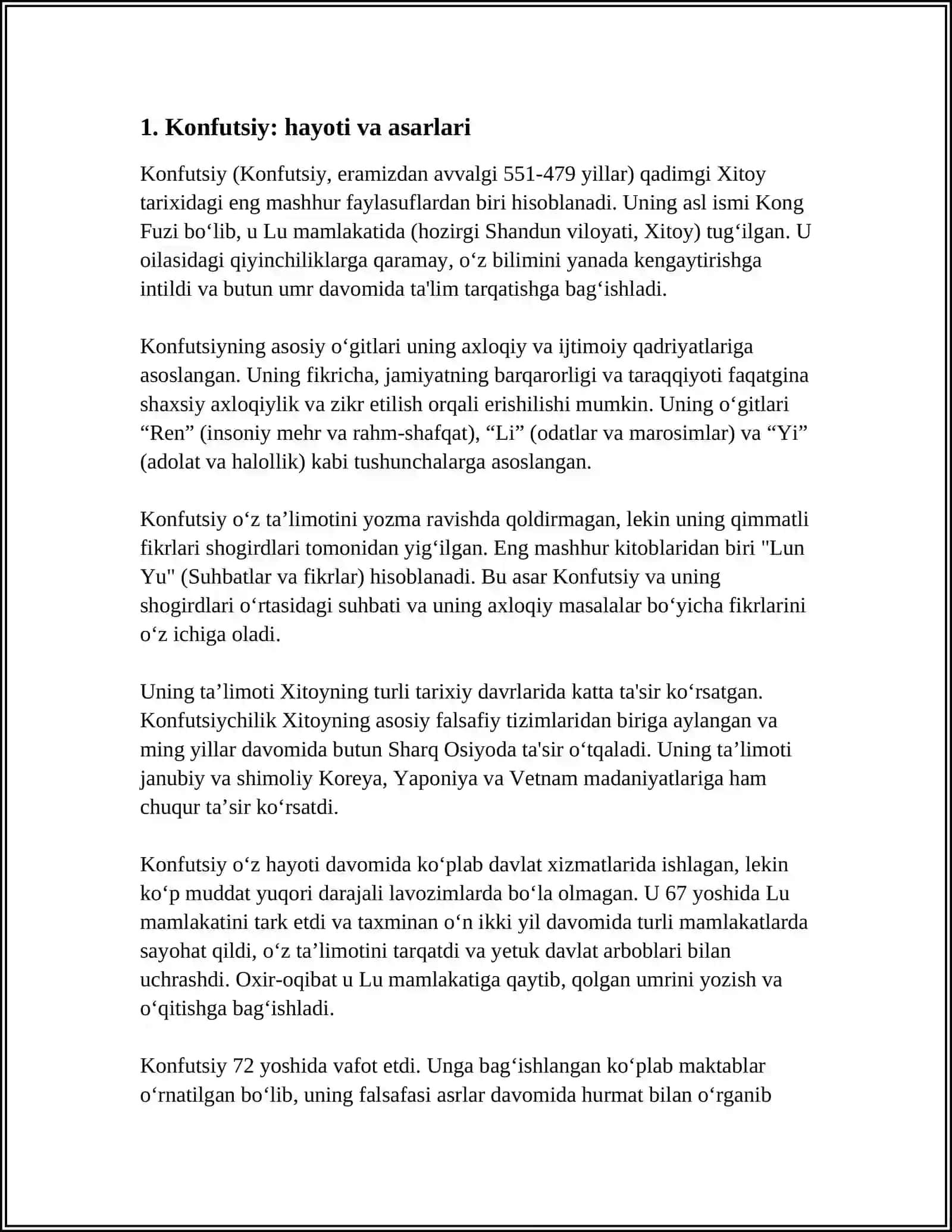 XITOY FALSAFA VA KONFUTSILIK VA DAOSIZM 3