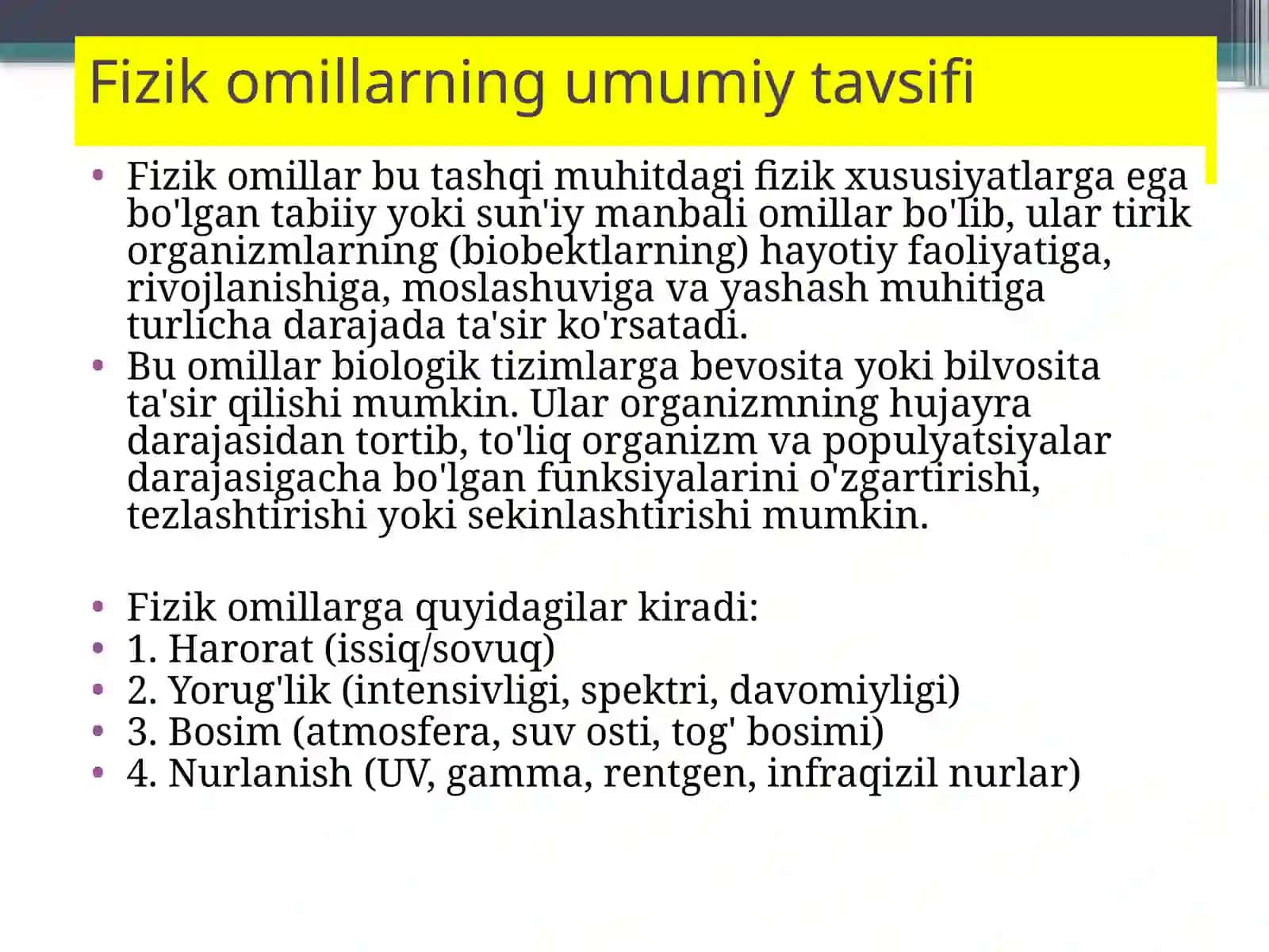 Biobektlarga fizikomillarning ta'siri 3