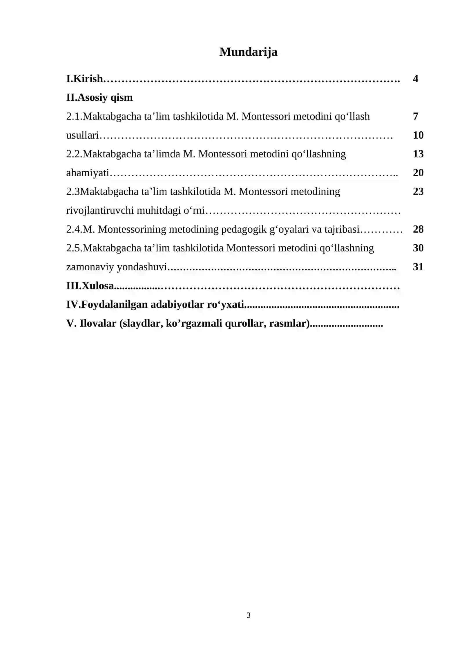 Maktabgacha ta’limda Mariya Montessori metodini qo’llash 3