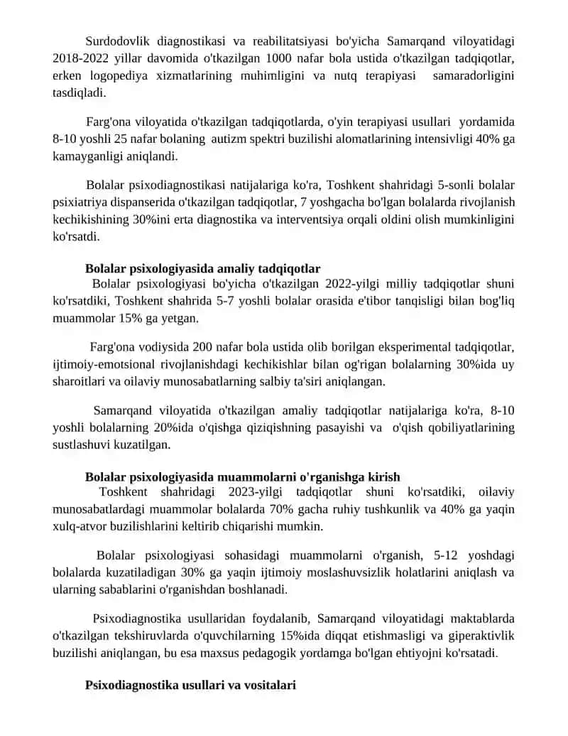 Bolalar psixologiyasi va psixadiagnostikasi fanining muommolarining õrganilishi 3