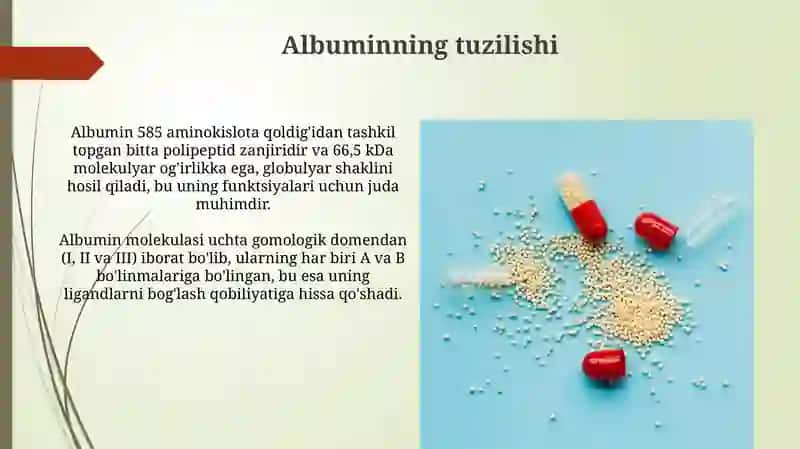 Albumin oqsili va ularning post translatsion modifikatsiyalari 3