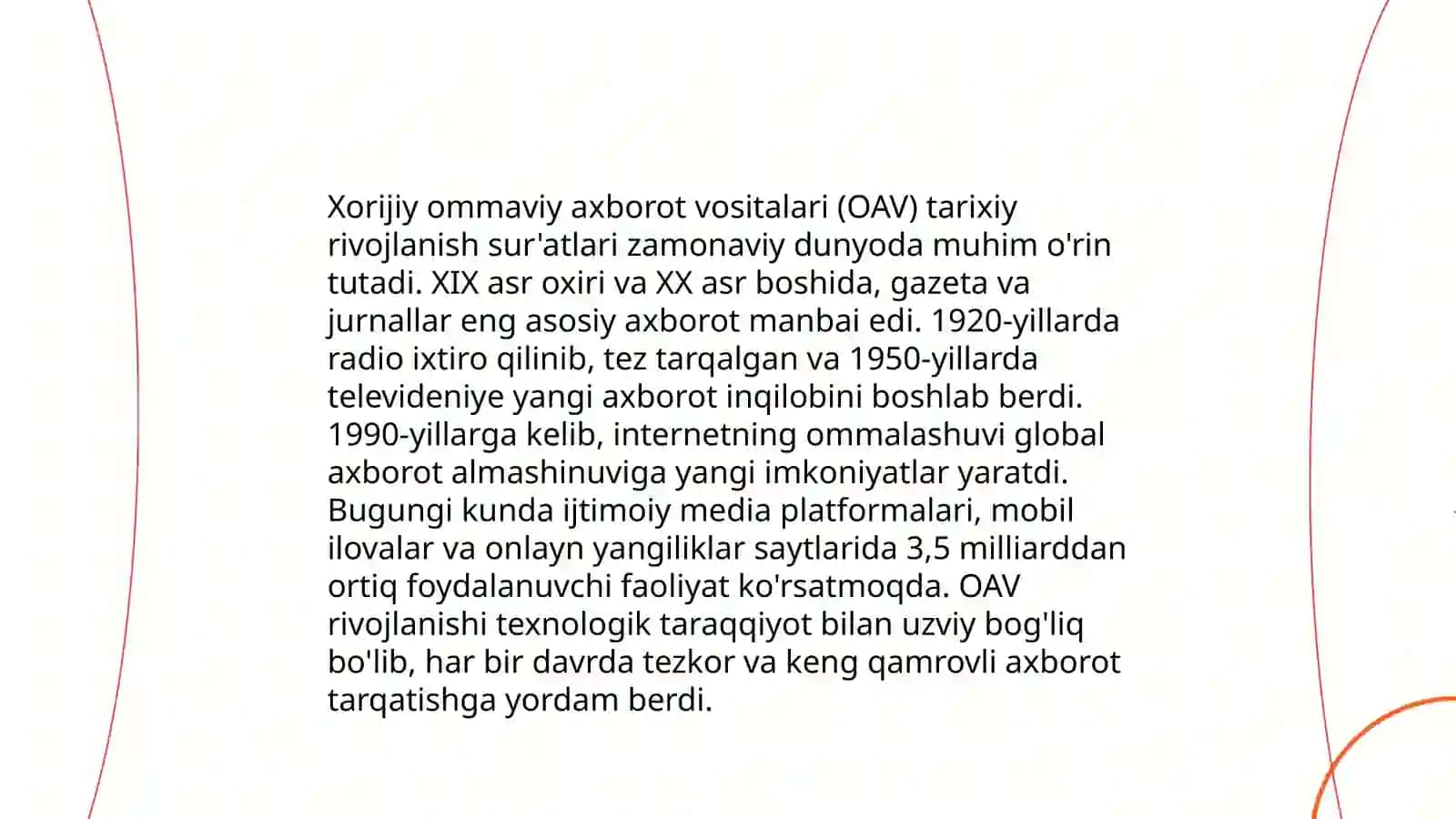Xorijiy OAV ning media makondagi oʻrni 3