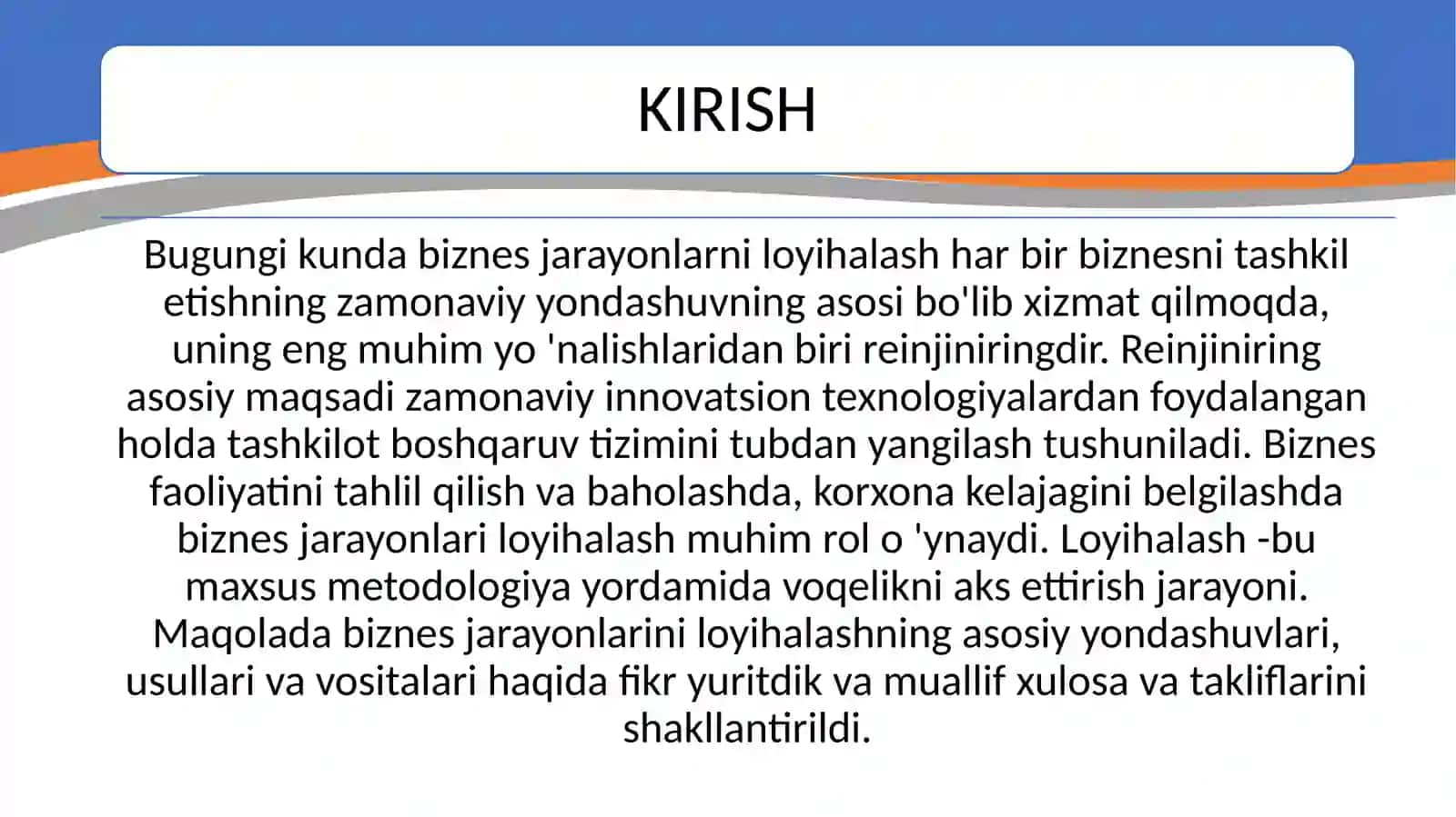 Biznes struktraviy loyxalarining moliyaviy qismi tartibga solish va uning axamiyati 3
