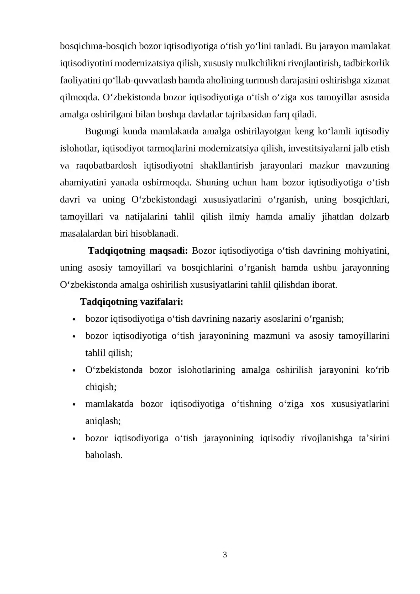 O‘ZBEKISTONDA BOZOR ISLOHOTLARI, MILLIY TARAQQIYOT VA MODERNIZATSIYA JARAYONLARI 3