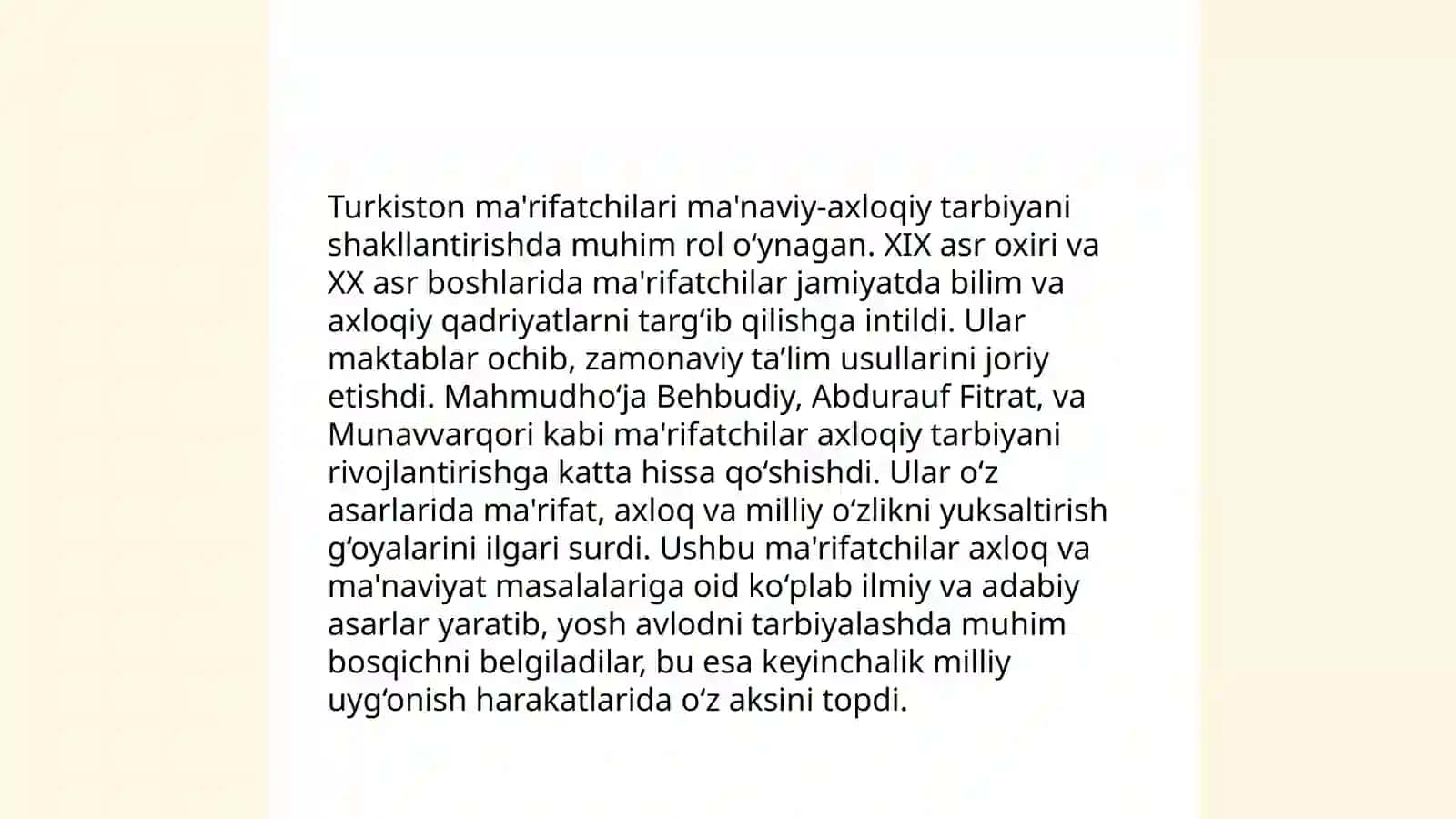 Ma'naviy-axloqiy va vatanparvarlik tarbiyasida Turkiston ma'rifatchilarining o'ziga xos xususiyatlari 3
