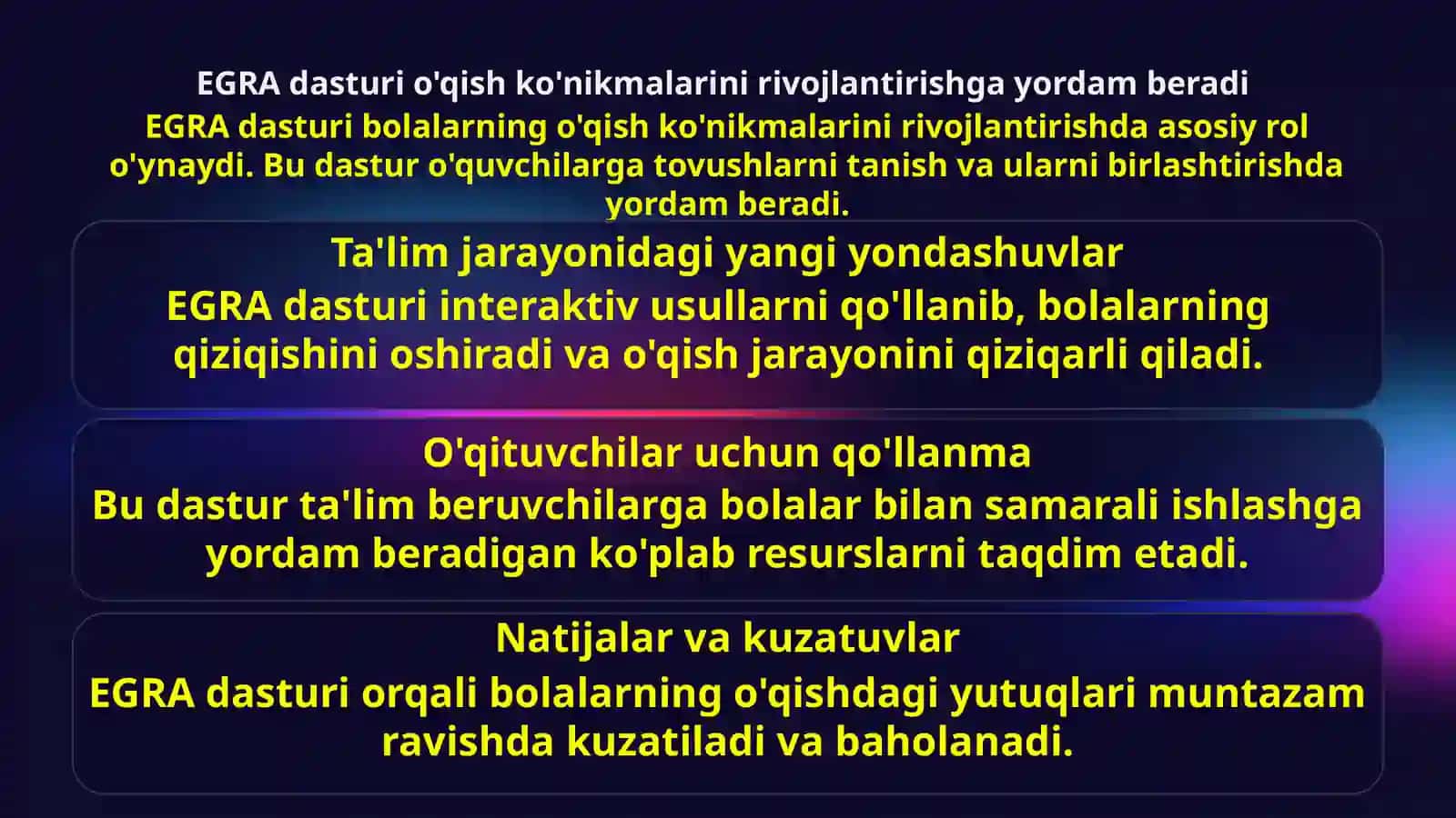 TIMSS, PIRLS, PISA, TALIS, EGMA va EGRA xalqaro baholash dasturlarining mazmun va mohiyati 3