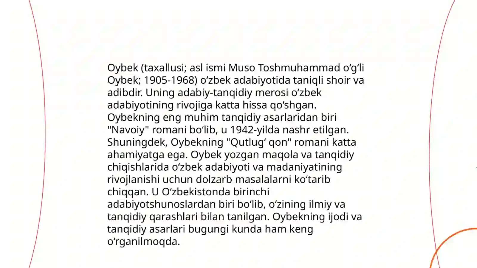 Oybekning adabiy tanqidiy qarashlari 3