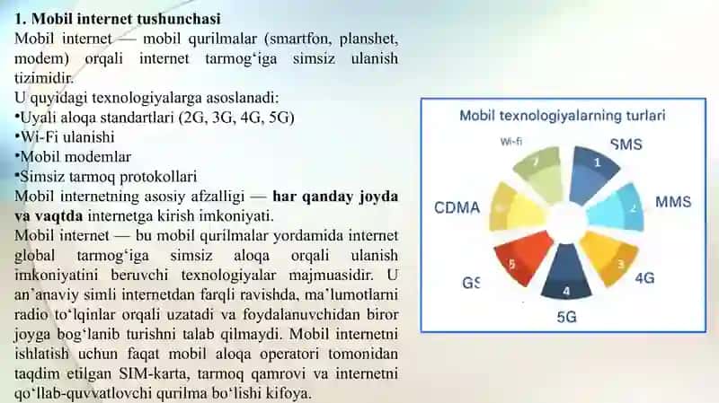 Mobil internet texnologiyalari 3