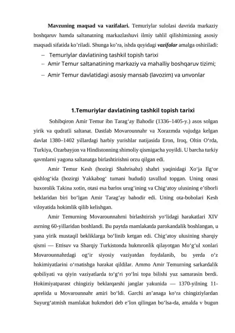 Temuriylar davrida markaziy boshqaruvi 3