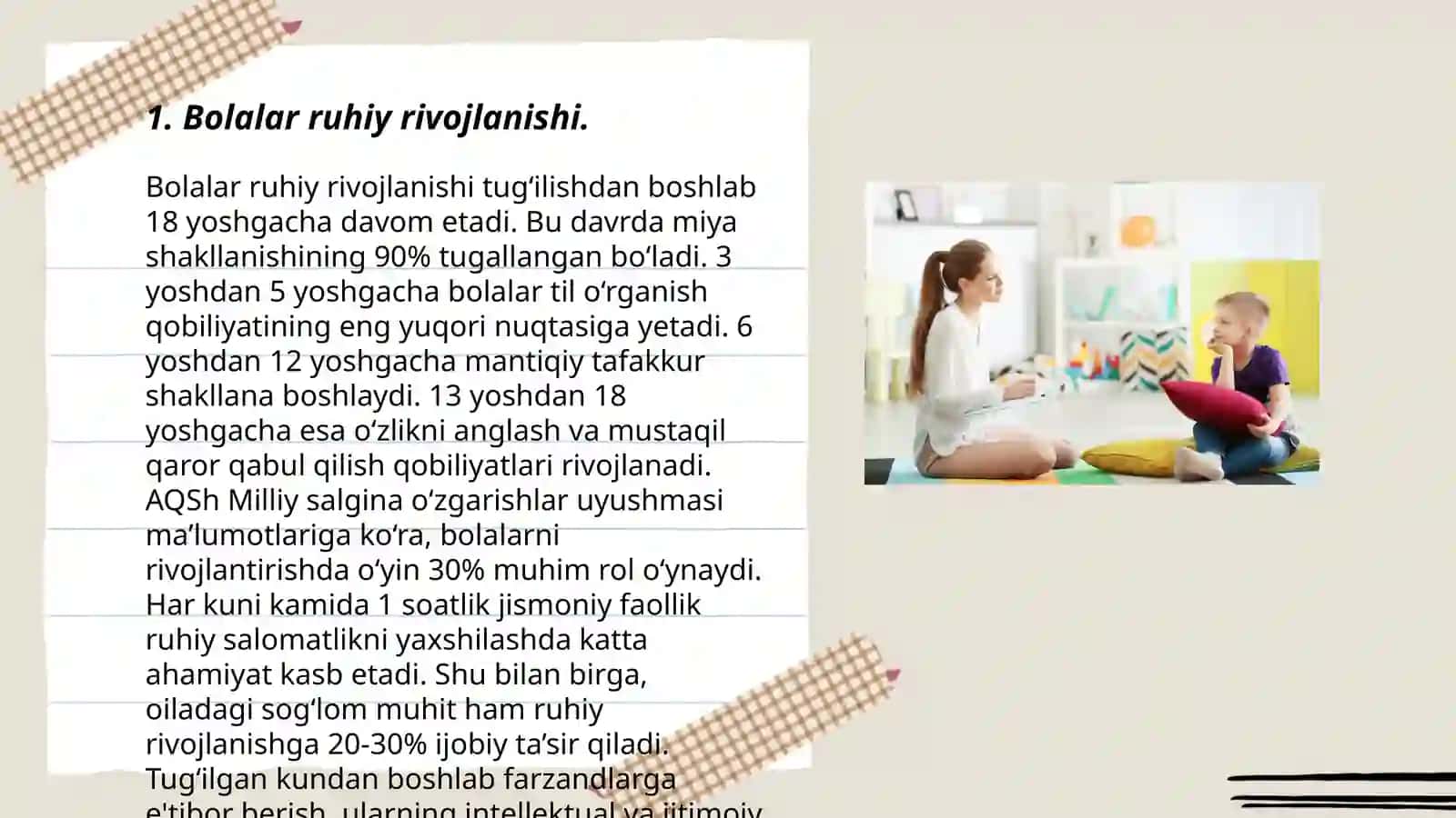 Bolalar psixologiyasi o'quv fani sifatida 3