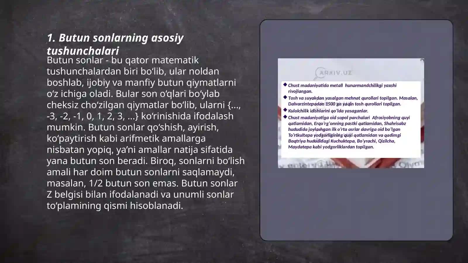 Butun sonlarga oid misollar yechishni oʻrgatish 3