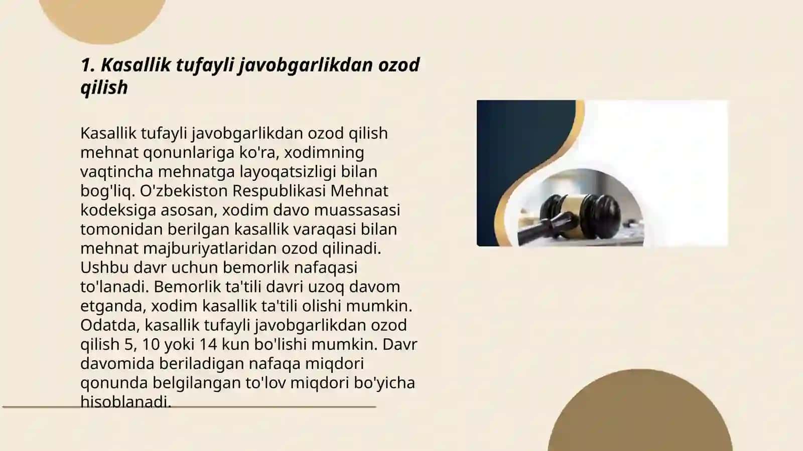 Kasallik yoki mehnat qobilyatini yo'qotish oqibatida jazodan ozod qilish 3
