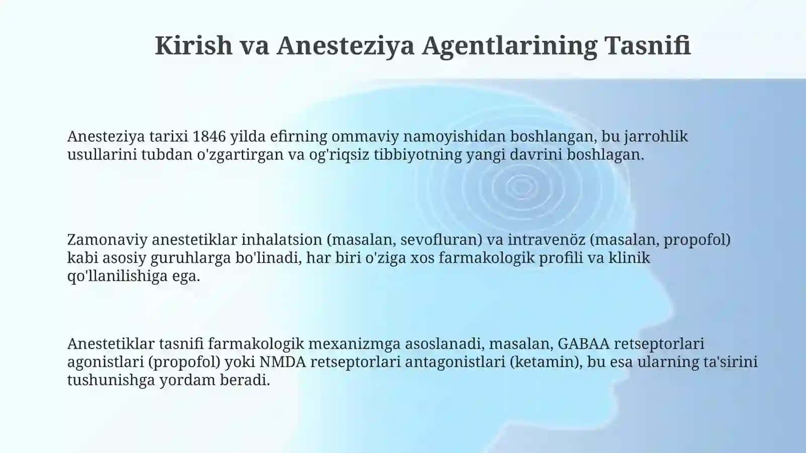 Zamonaviy anestetik vositalar 3