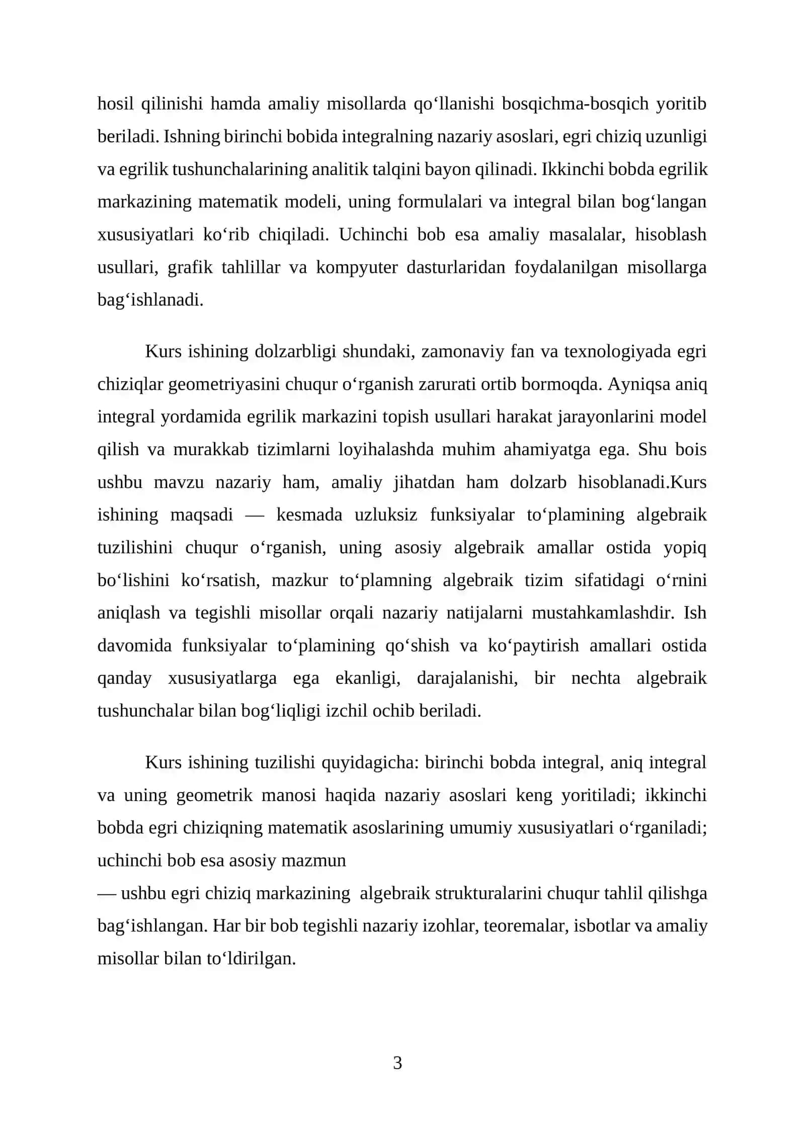 Aniq integralning egri chiziqning egrilik markazini topishga qoʻllanilishi 3