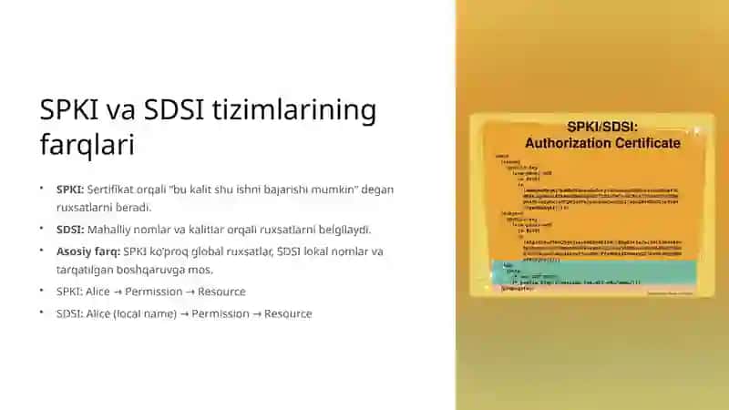 SPKI/SDSI tizimlarida sertifikat zanjirlarini aniqlash algoritmlari va ularning ishlashi 3