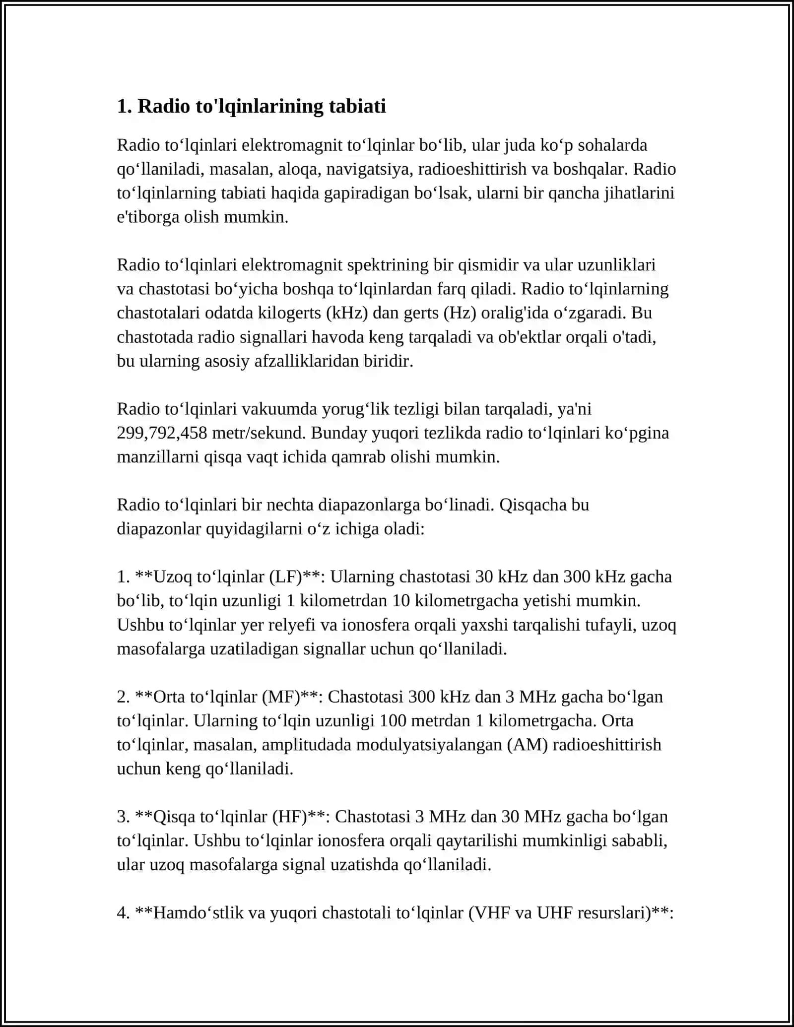 RADIONUTQNING O'ZIGA XOS XUSUSIYATLARI 3