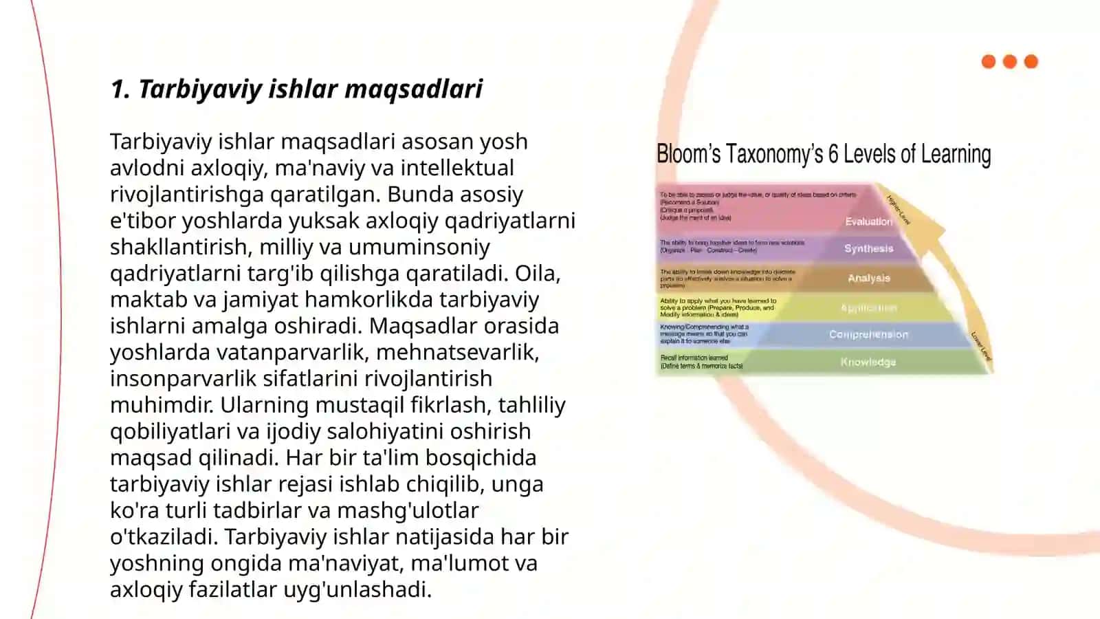 Tarbiyaviy ishlar metodikasi fanining maqsad va vazifalari 3