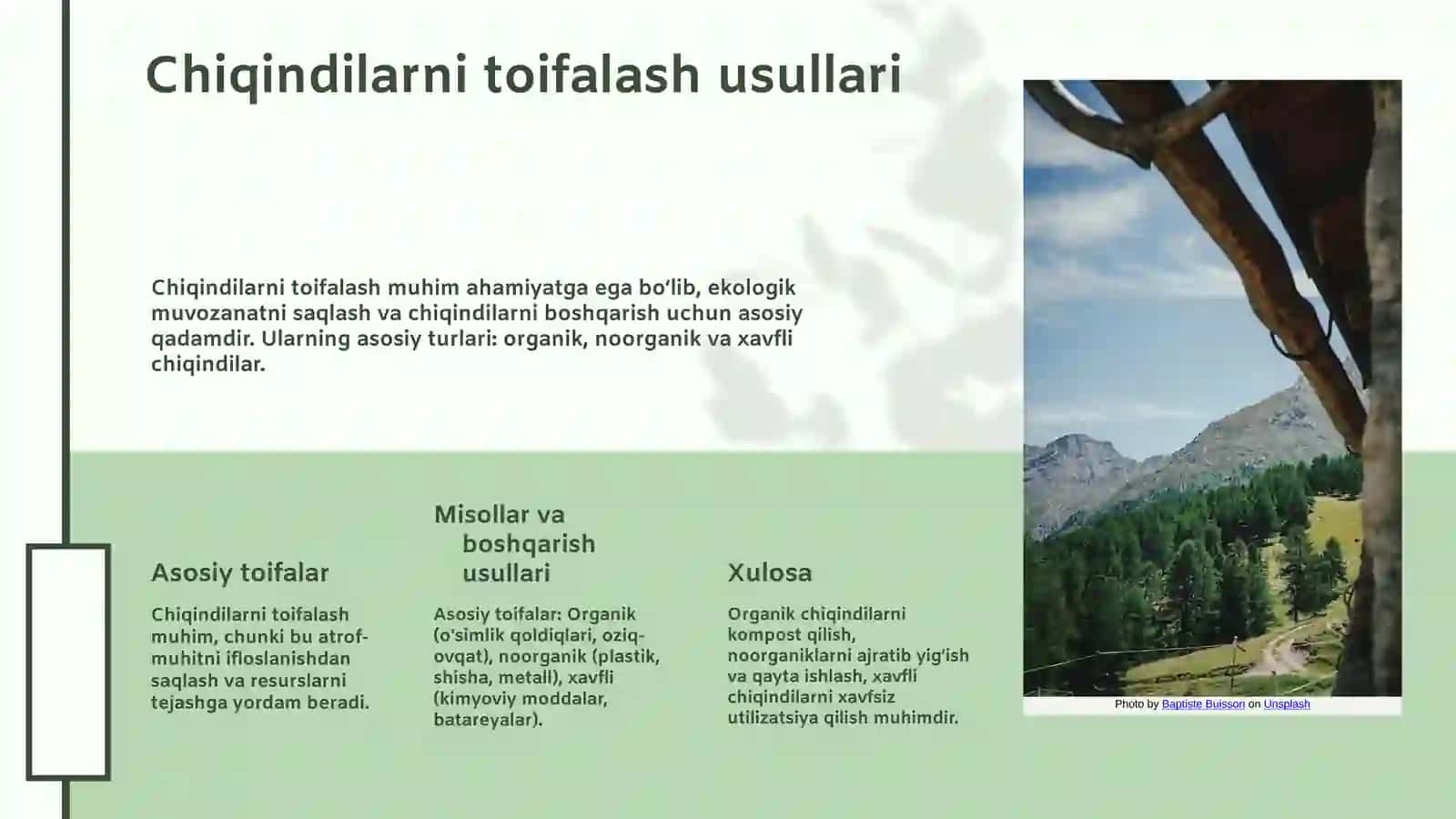 Chiqindilarni Toifalash va ularni boshqarish asoslari 3