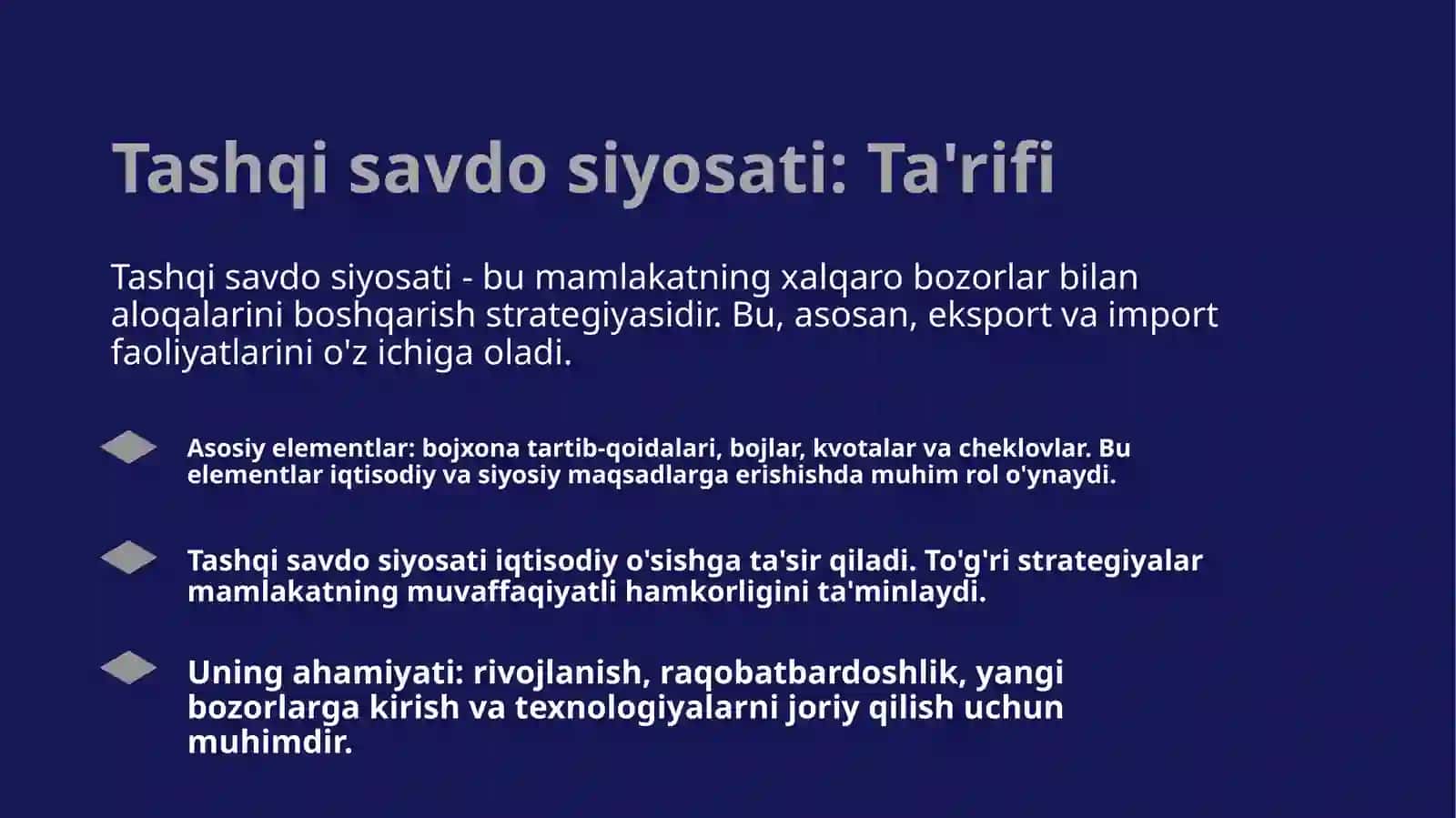 Tashqi savdo siyosati 3
