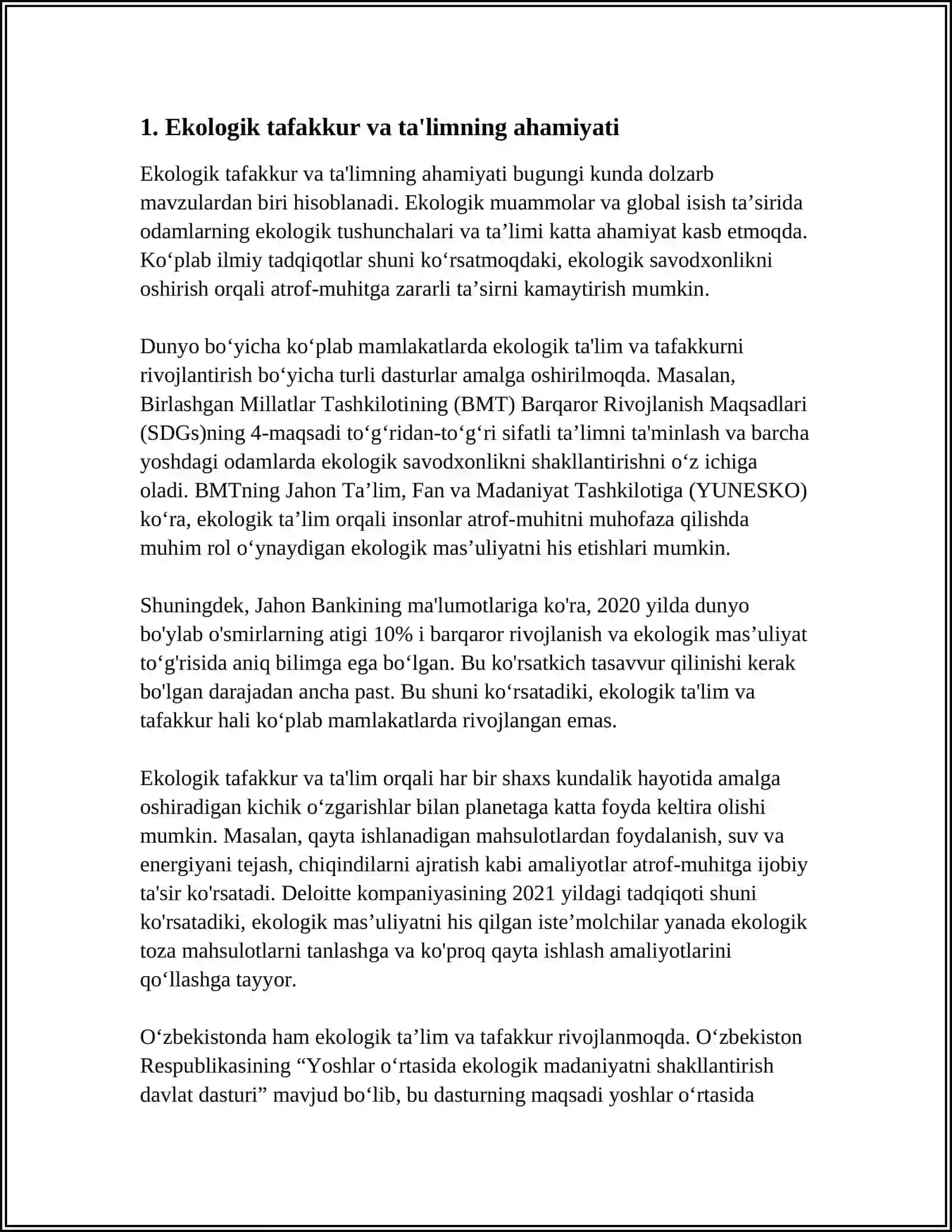 EKOLOGIK TARBIYA TAʼLIM VA MADANIYAT 3