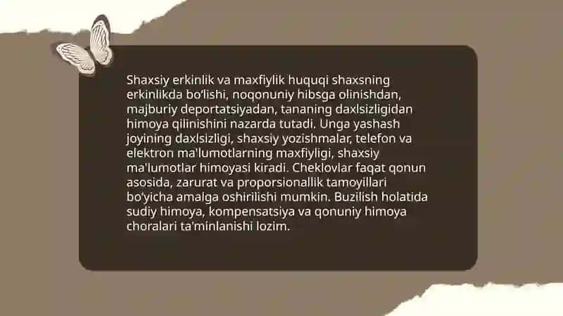 Shaxsiy erkinlik va maxfiylik huquqi 3