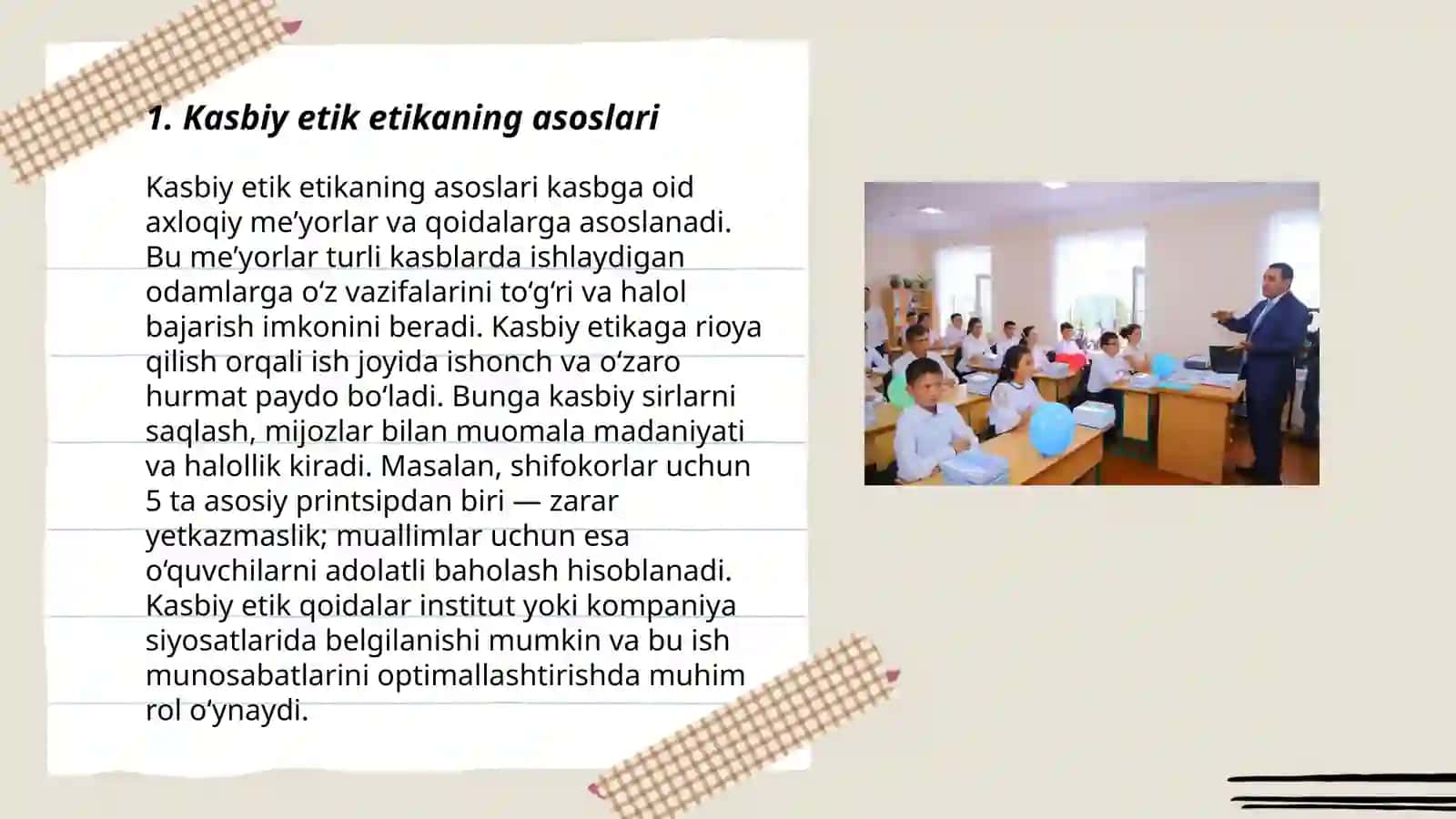 Kasbiy etik etikaning asoslari 3