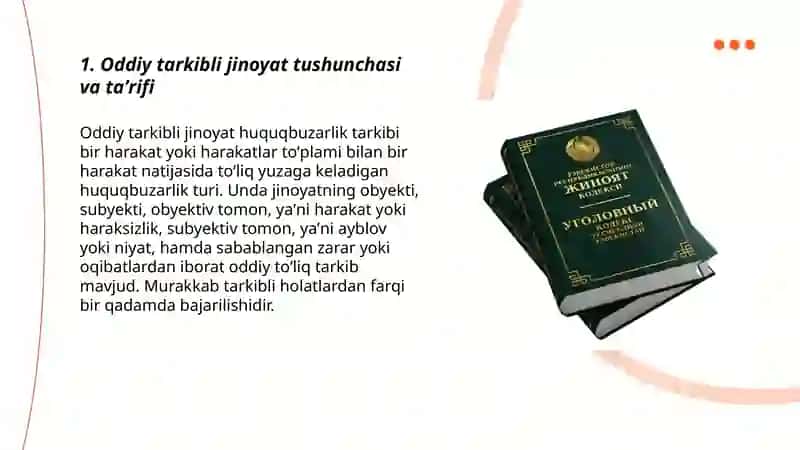 Oddiy tarkibli jinoyatlar tushunchasi va turlari 3