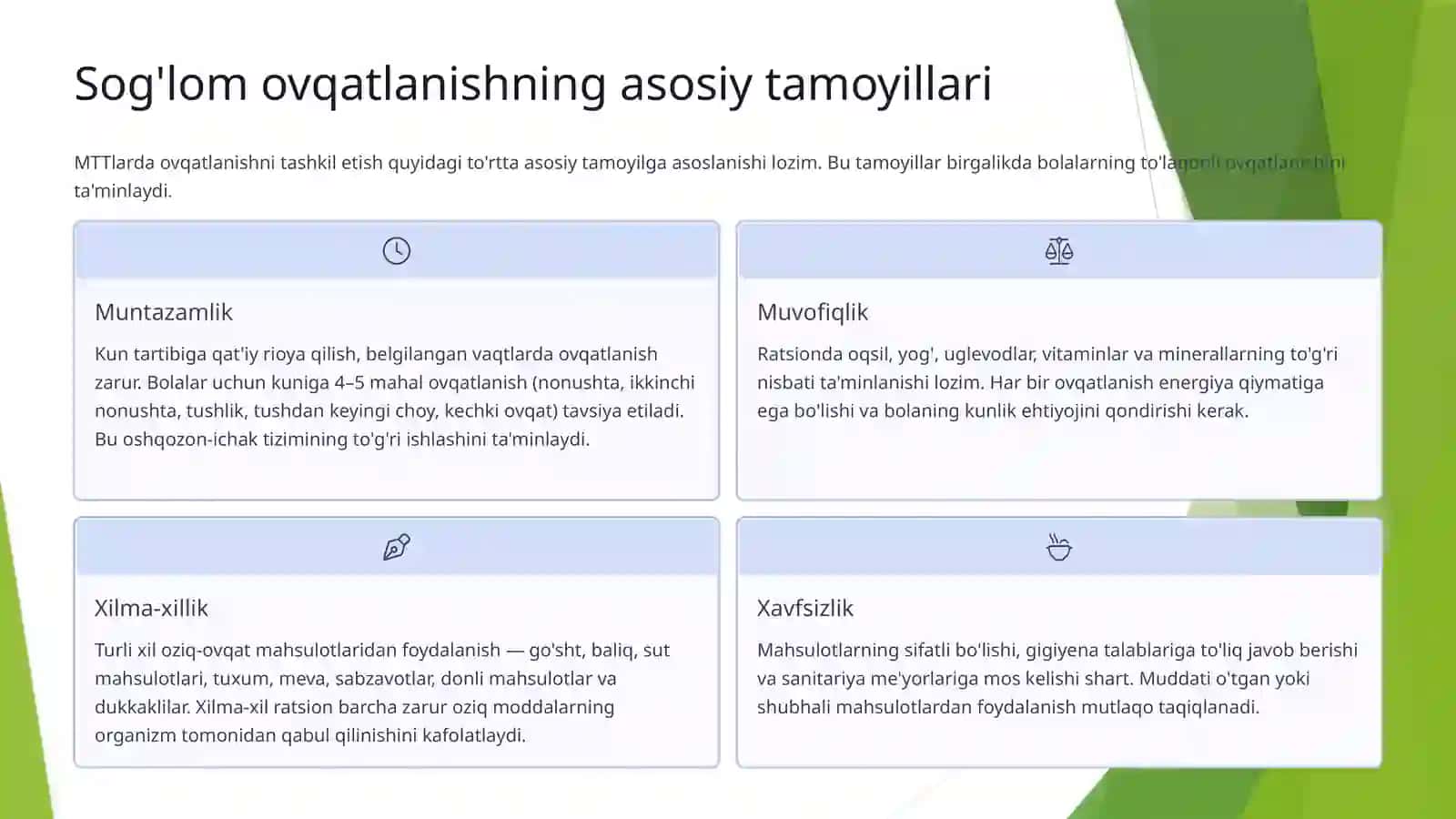Maktabgacha ta'lim tashkilotida sog'lom ovqatlantirishni tashkil etish 3