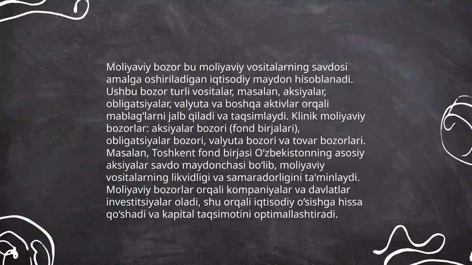 Moliyaviy bozorning mohiyati,zarurligi,asosiy vazifalari va turlari 3