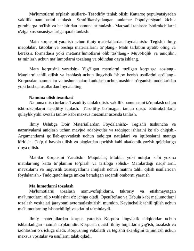 Ilmiy Uslubga Doir Materiallardan Foydalanib Matnlar Korpusini Yaratish 3