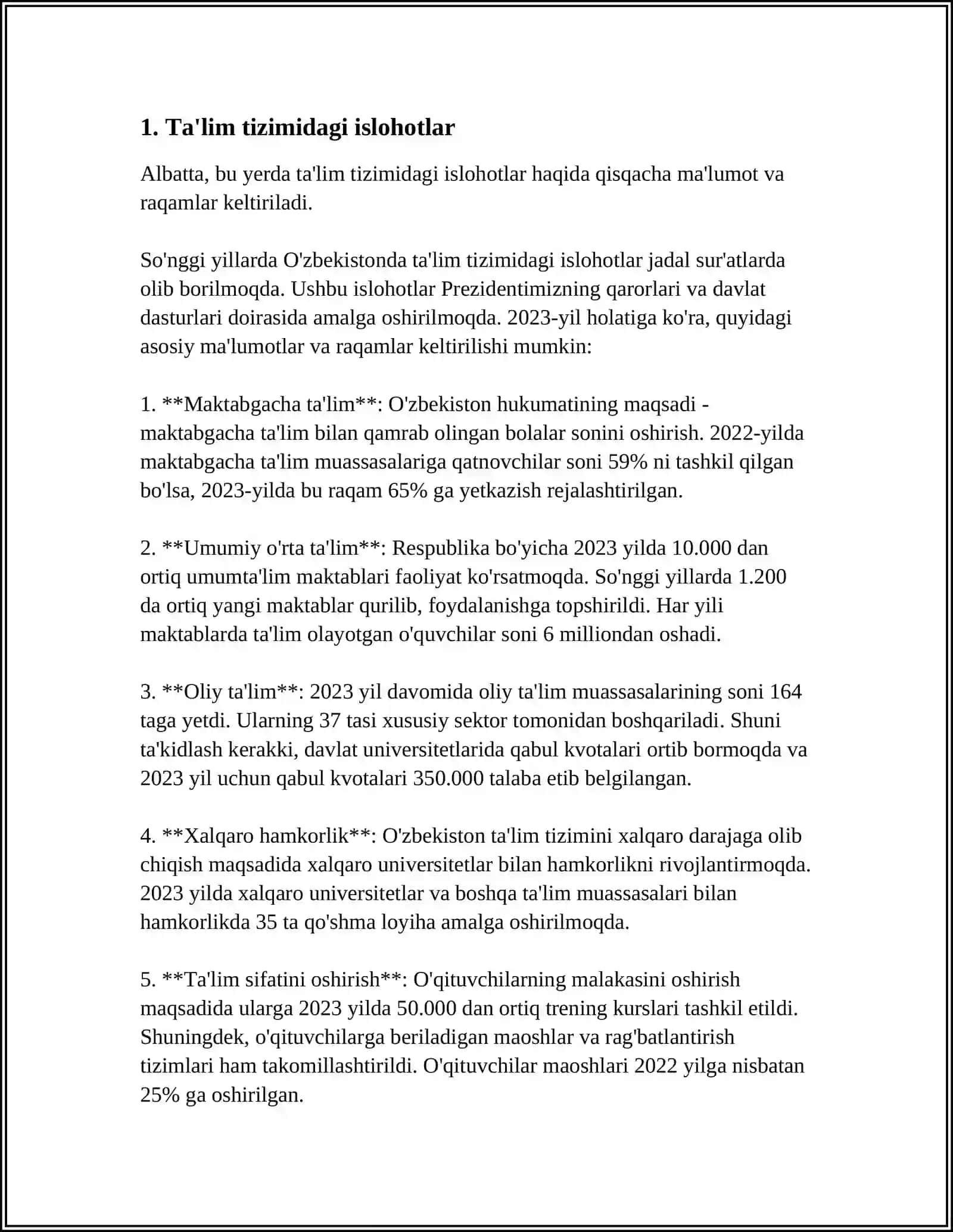 O'ZBEKISTONDA IJTIMOIY SOHADA AMALGA OSHIRILAYOTGAN O'ZGARISHLAR MAZMUN VA MOHIYATI 3