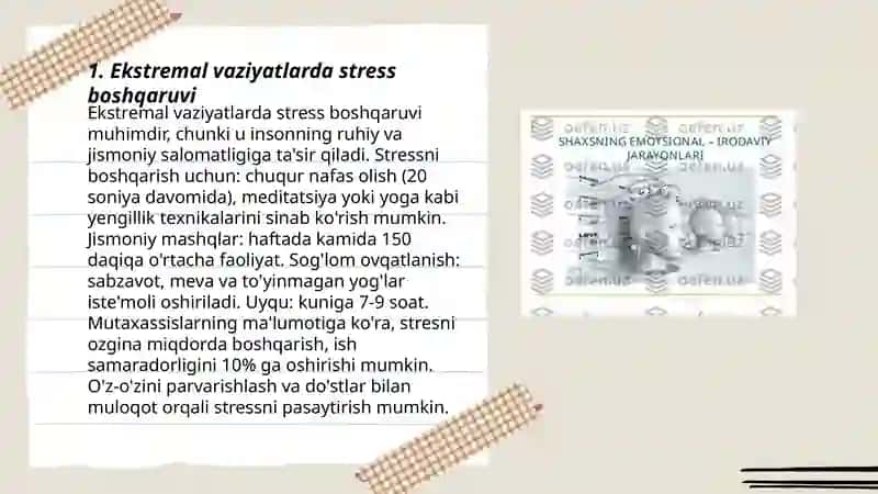 Ekstremal vaziyatlarda inson emotsional irodaviy xususiyatlarning o'rni 3