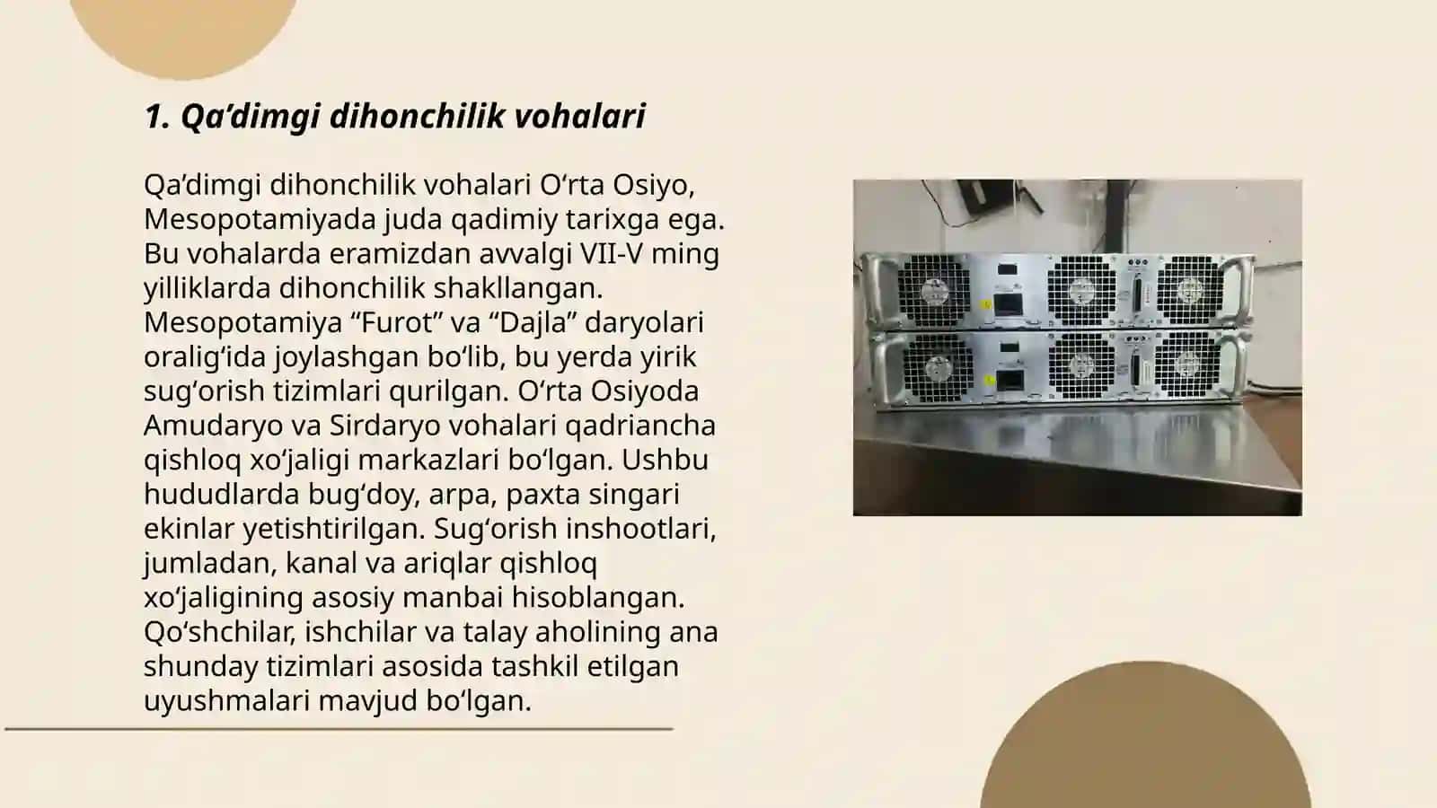 Qa’dimgi dihonchilik vohalari 3