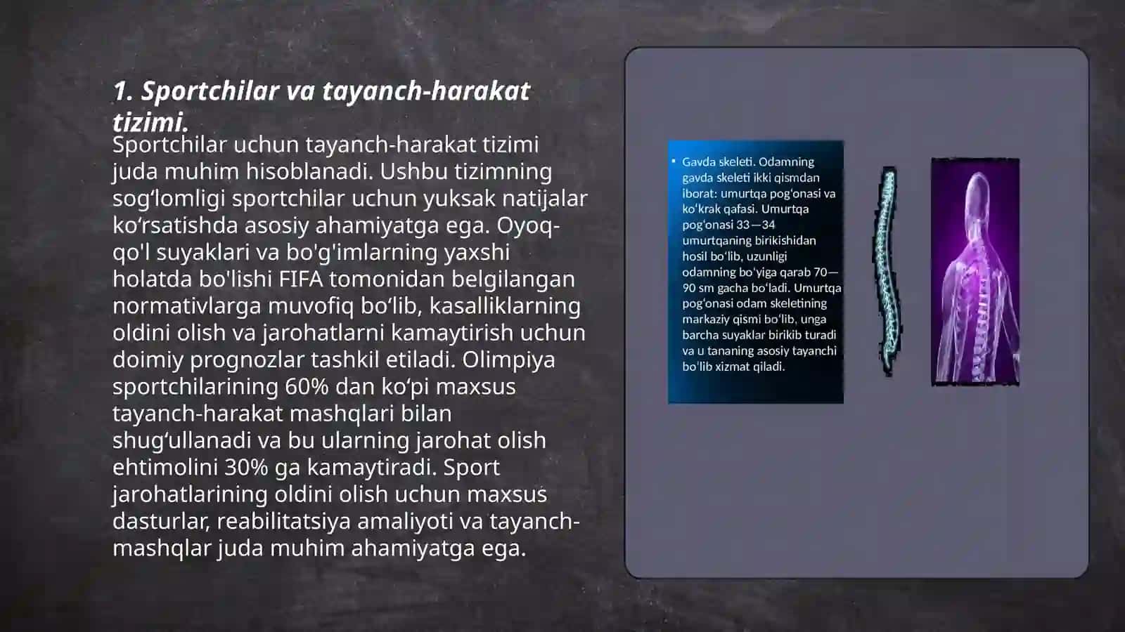 Sportchilarda tayanch-harakat tizimi va bosh miya shikastlanishi xususiyatlari 3
