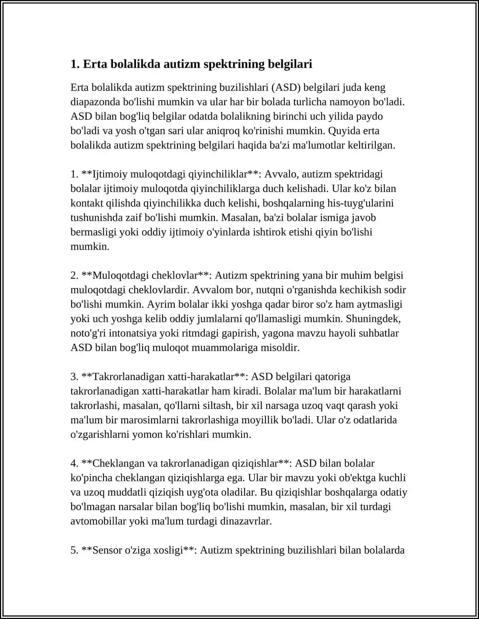 EMOTSIONAL- IXTIYORIY SOHASI BUZILGAN BOLALARNI PSIXOLOGIK-PEDAGOGIK JIHATDAN O'RGANISH (ERTA BOLALIK AUTIZMI BILAN) 3