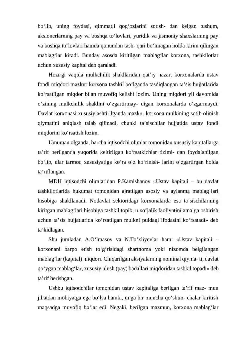 Xususiy kapital va uning o’zgarishi hisobi 3