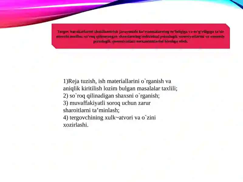Soʻroq psixologiyasi. Tanib olish uchun koʻrsatma berish psixologiyasi 3