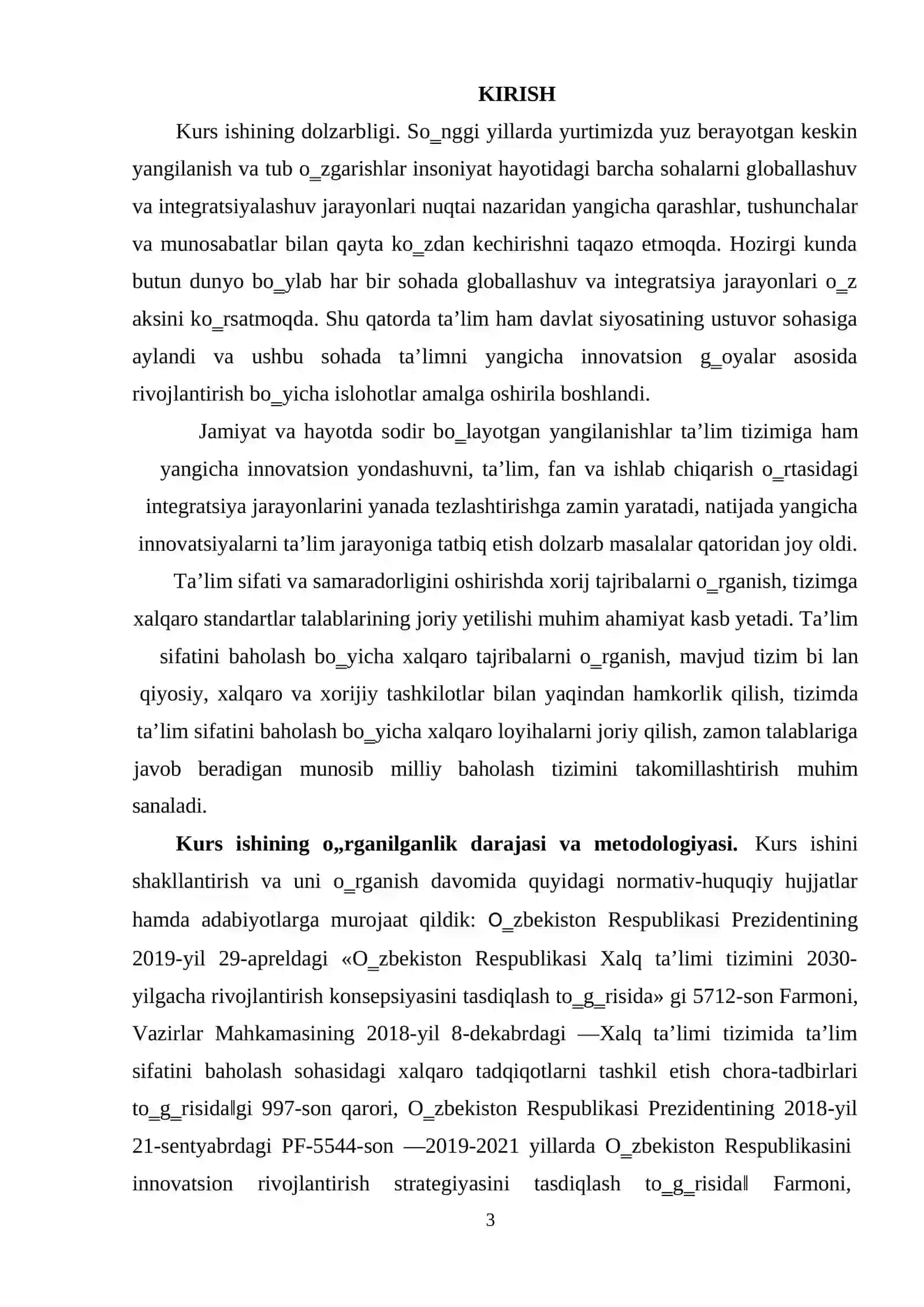 Ta’lim sifatini baholashning xalqaro tizimi 3