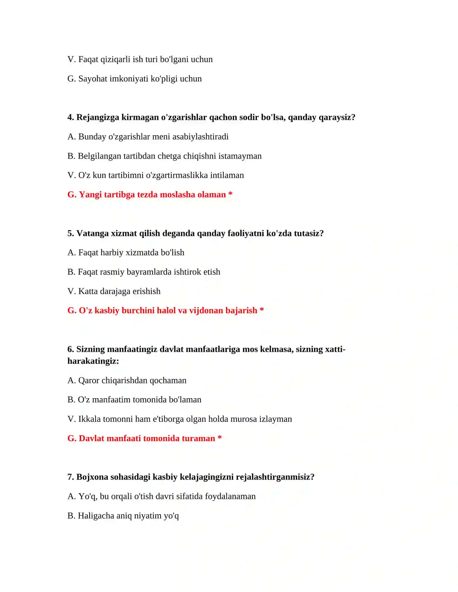 PSIXOTEST SAVOLLARI 3