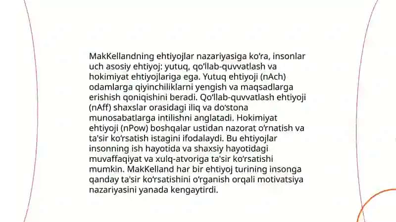 Mak Kelland ehtiyoj nazariyasi 3