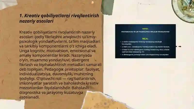 Bo'lajak maktabgacha ta'lim pedagoglarini kreativ qobiliyatlarini rivojlantirish mazmuni 3