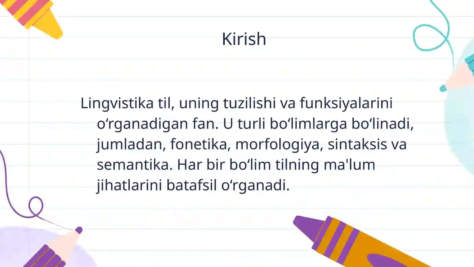 Lingvistikaning bo‘limlari 3
