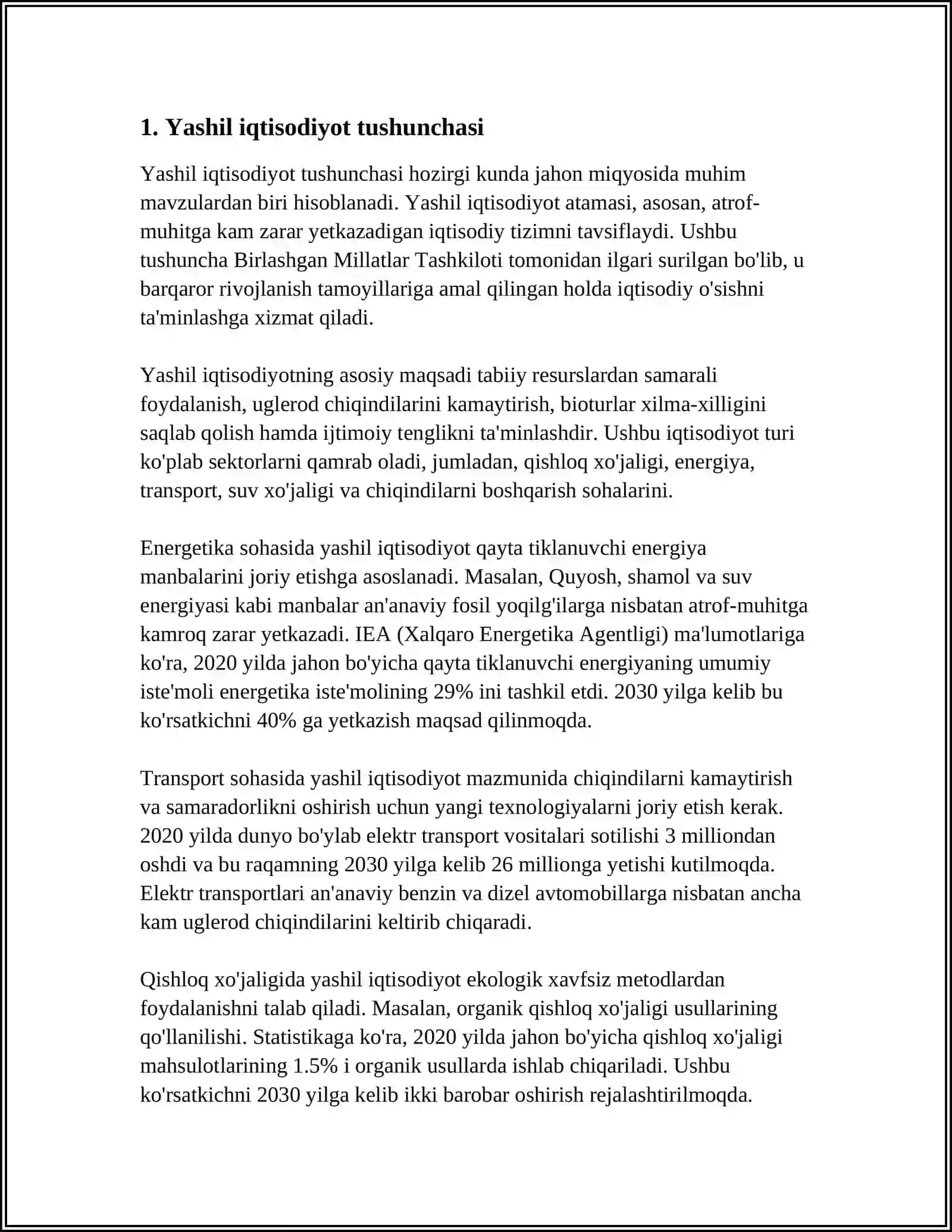 YASHIL IQTISODIYOTNI RIVOJLANITIRISHDA TIKLANADIGAN ENERGIYA MANBALARINING OʻRNI 3