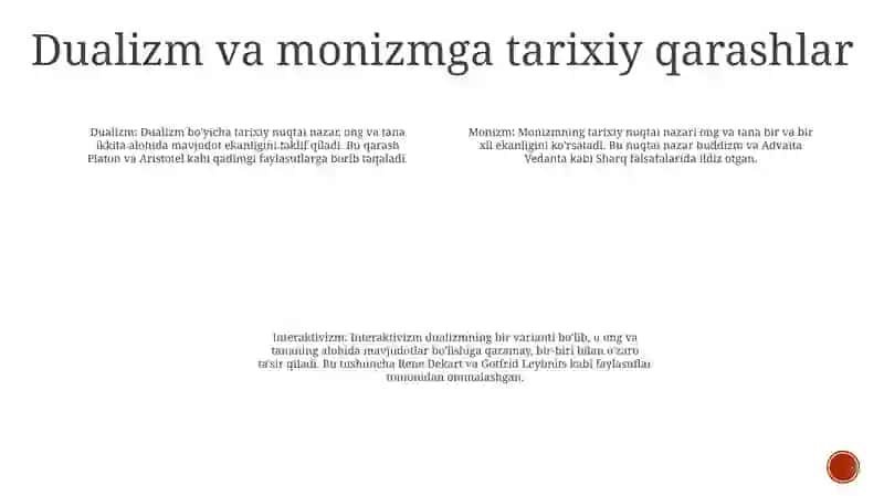 Insonni Tushunishga Dualizm Va Monizm Nuqtai Nazaridan Yondashuv 3