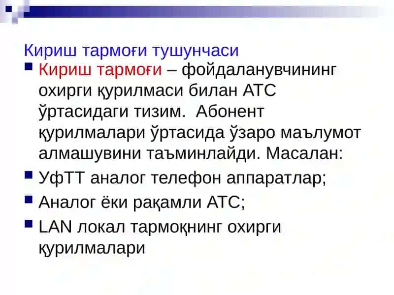 Абонент кириш тармоқлари 3