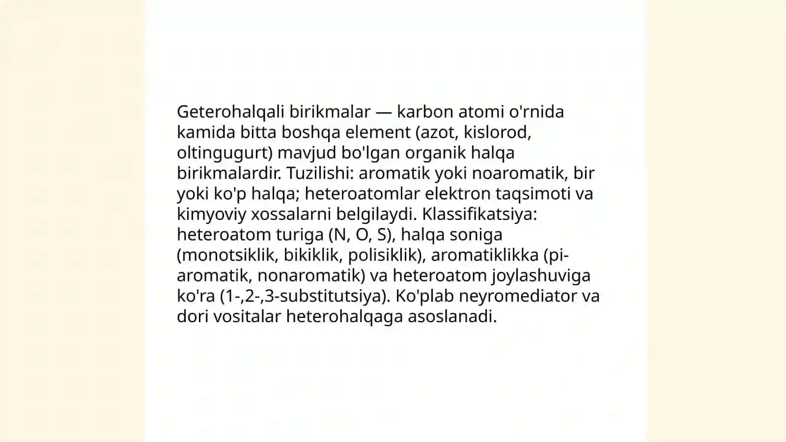 Geterohalqali birikmalar metabolitlar va dori vositalar sifatida 3